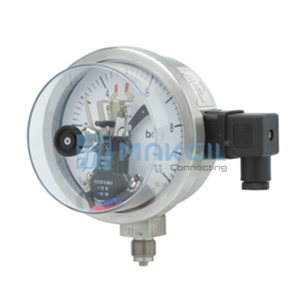 Đồng hồ đo áp suất 3 kim tiếp điểm điện (Electric Contract Pressure Gauge) hãng ITEC/Italy (mặt polycarbonate)