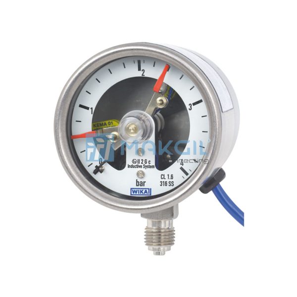 Đồng hồ đo áp suất tiếp điểm điện loại mặt 63mm (Pressure Gauge with Switch Contact) hãng WIKA/Germany
